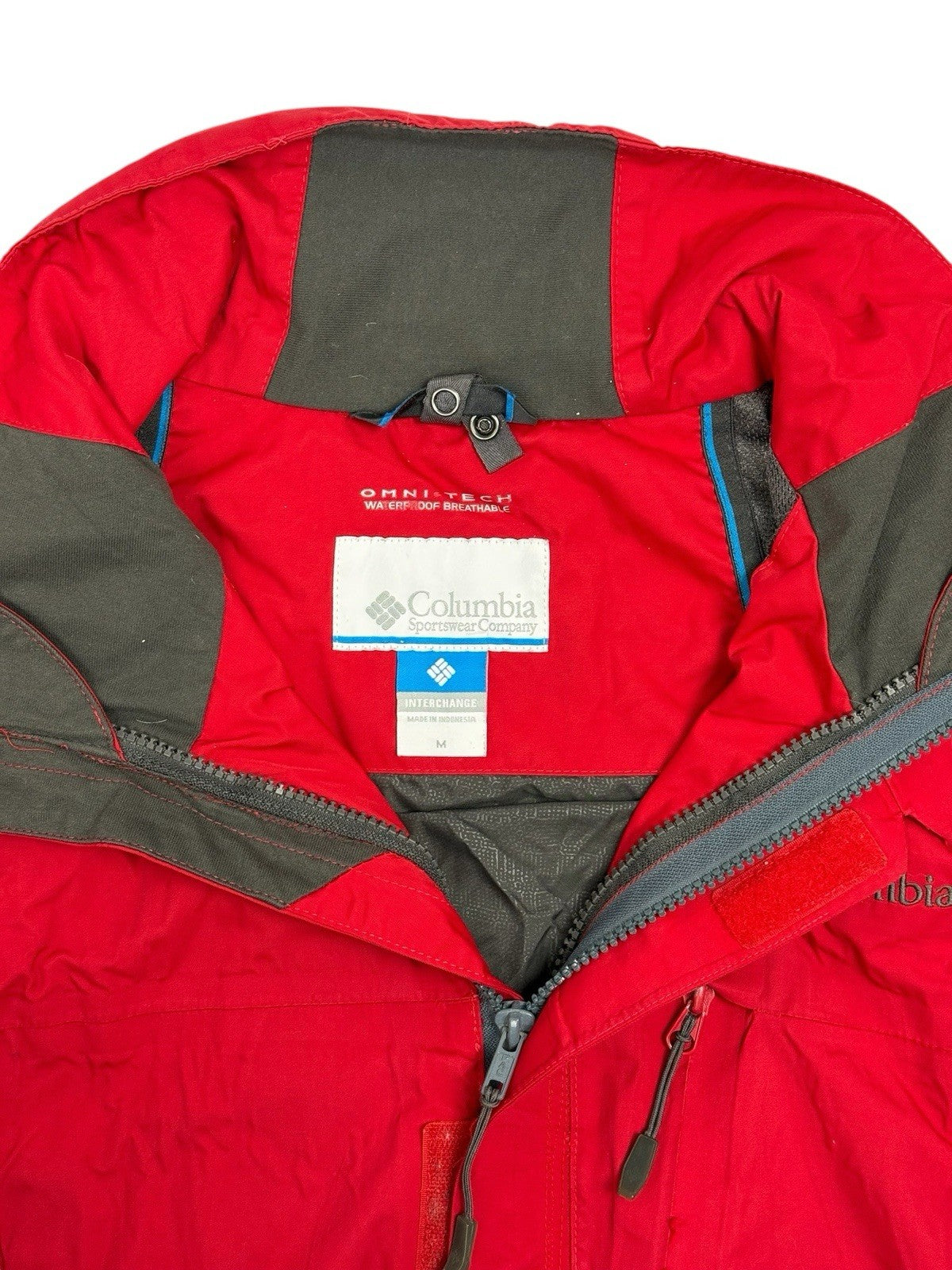 Columbia Red Omni-Tech Zip Rain Jacket Medium