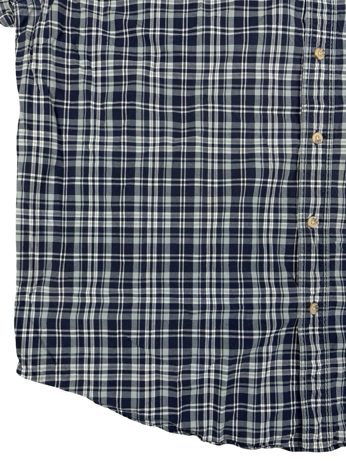 Carhartt Essential Blue Plaid Short Sleeve Button Cotton Shirt 2XL