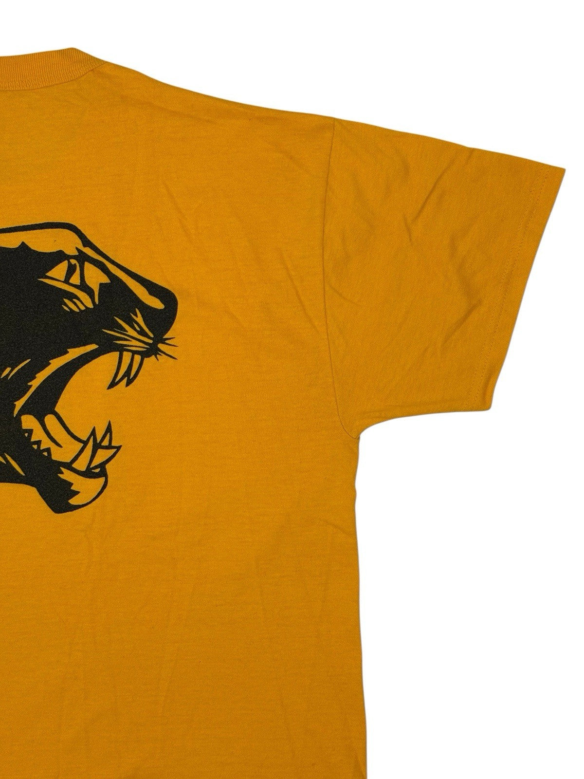 Panther Football Retro Yellow American Sports Cotton Blend Printed Top Medium