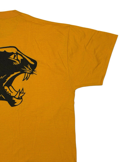 Panther Football Retro Yellow American Sports Cotton Blend Printed Top Medium