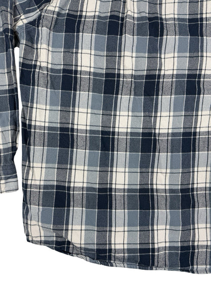 Carhartt Blue Trumbull Relaxed Fit Cotton Plaid Flannel Shirt XL