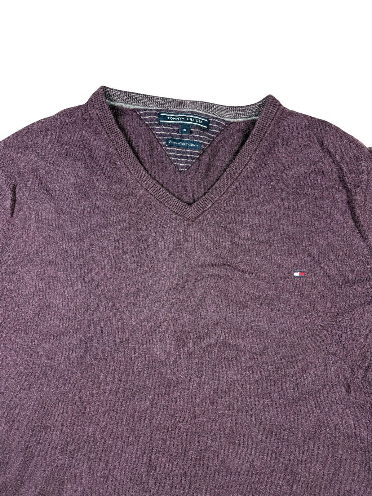 Tommy Hilfiger Purple Prima Cotton Cashmere Jumper Sweater XL