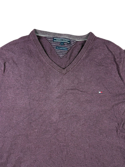 Tommy Hilfiger Purple Prima Cotton Cashmere Jumper Sweater XL