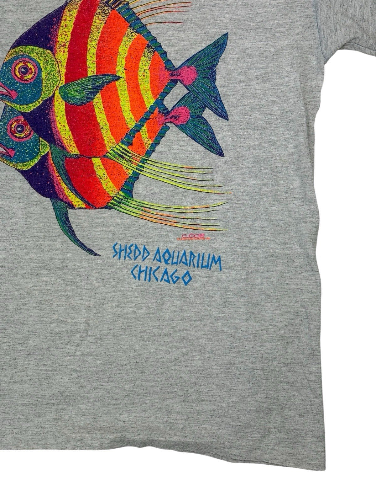 Vintage Chicago Aquarium Grey Novelty Tourist Print Top Large