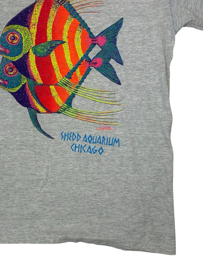 Vintage Chicago Aquarium Grey Novelty Tourist Print Top Large