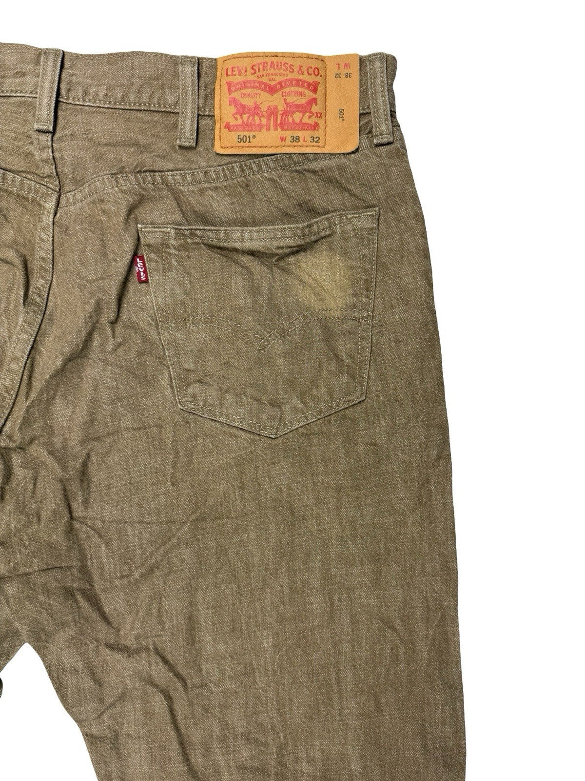 Levi's 501 Brown White Oak Cone Denim Jeans 38W 32L