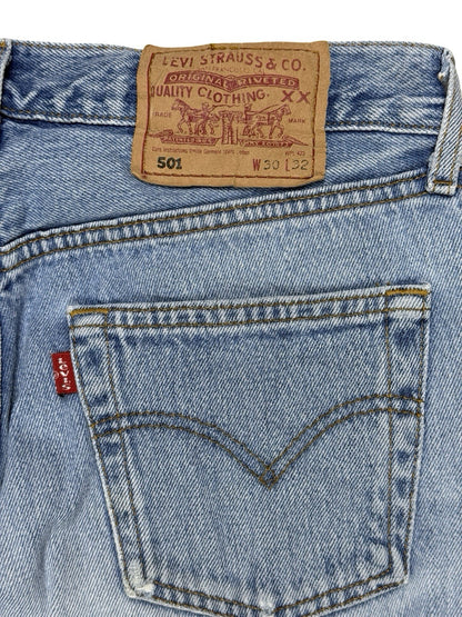 Levi's 501 Retro Light Blue Straight Leg Denim Jeans 30W 32L