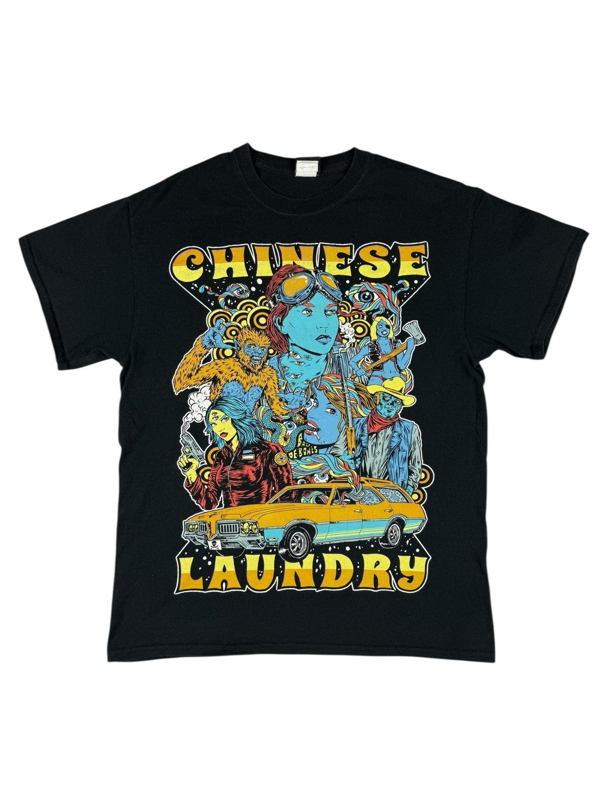Chinese Laundry Black Bag of Bones Cotton Printed Top Medium