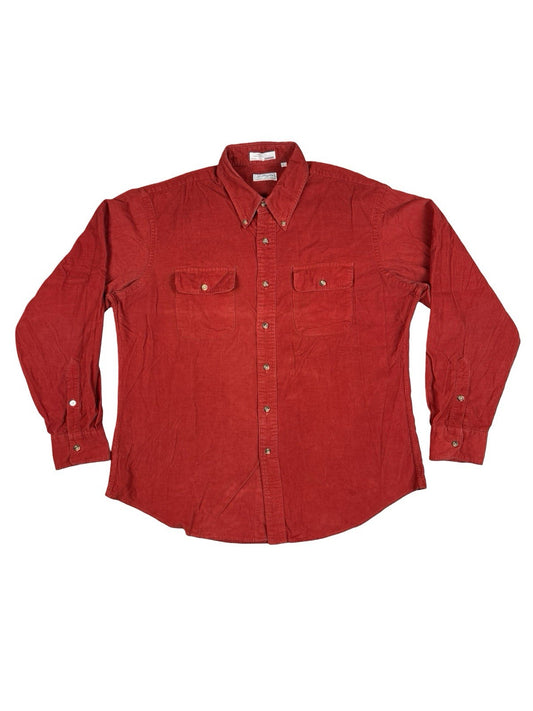 Battaglia Vintage 90s Red Corduroy Shirt Large