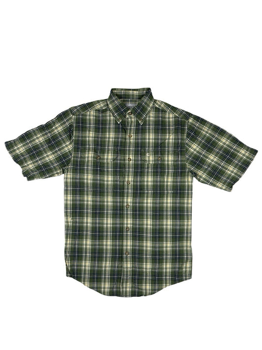 Carhartt Green Plaid Cotton Short Sleeve Flannel Shirt Small