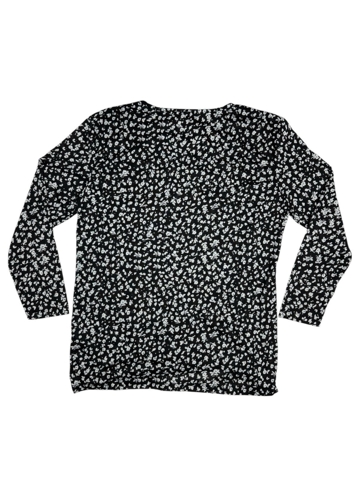 BNWT M&S Black Leopard Print Long Sleeve Polyester Top