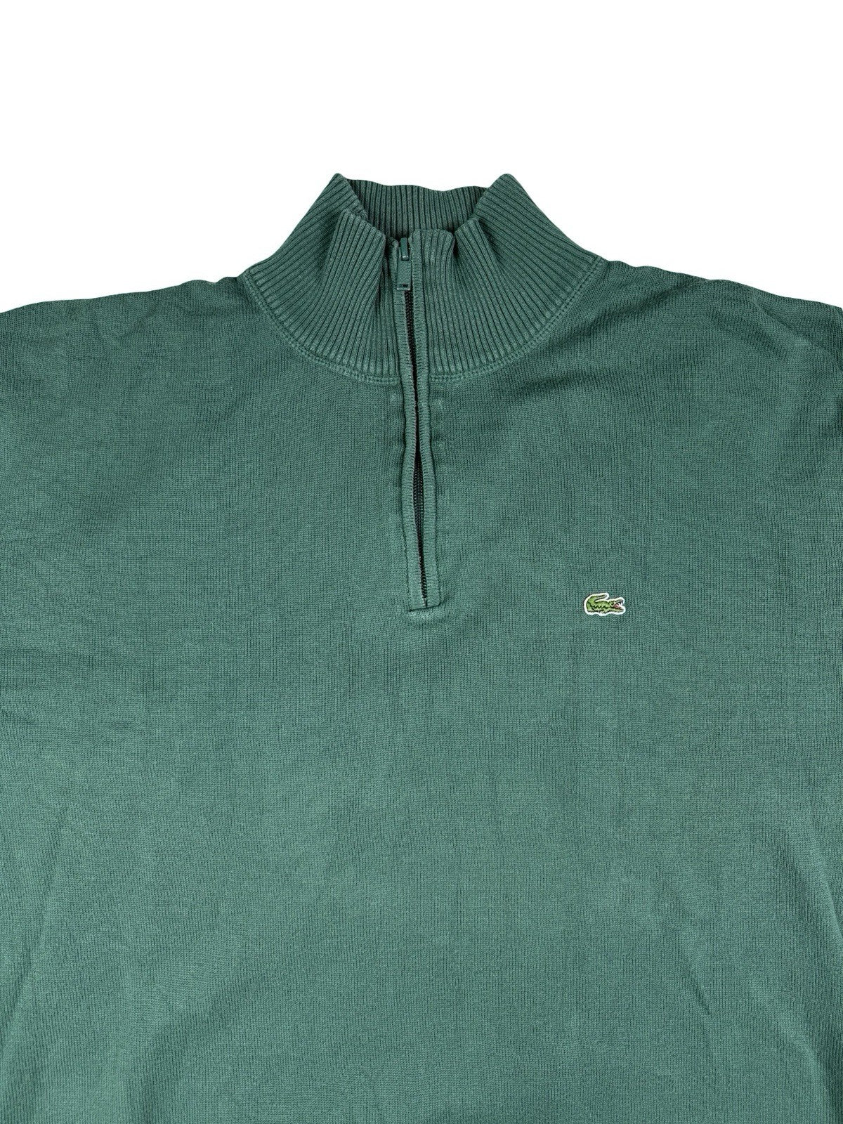 Lacoste Green 1/4 Zip Pullover Jumper Sweater 2XL
