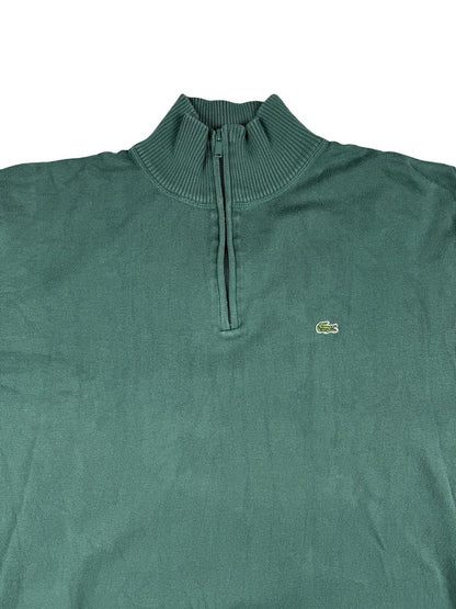 Lacoste Green 1/4 Zip Pullover Jumper Sweater 2XL