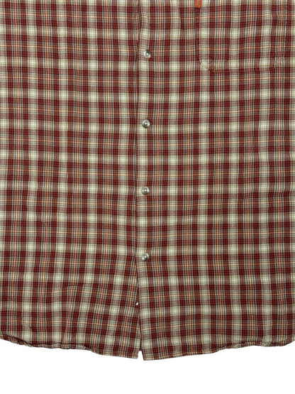 Columbia Red Check Cotton Collared Shirt 2XL