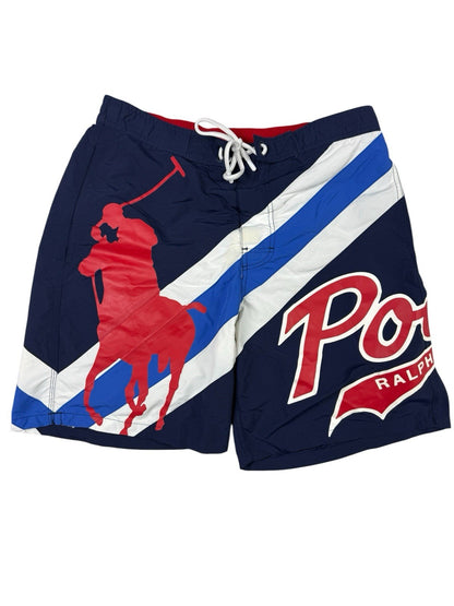 Polo Ralph Lauren Blue Big Logo Lined Swim Trunk Shorts Medium