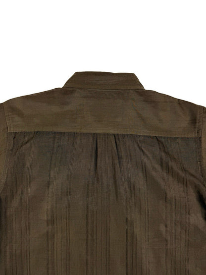 Dickies Striped Brown Polyester Button Shirt Youth Medium (age 8)