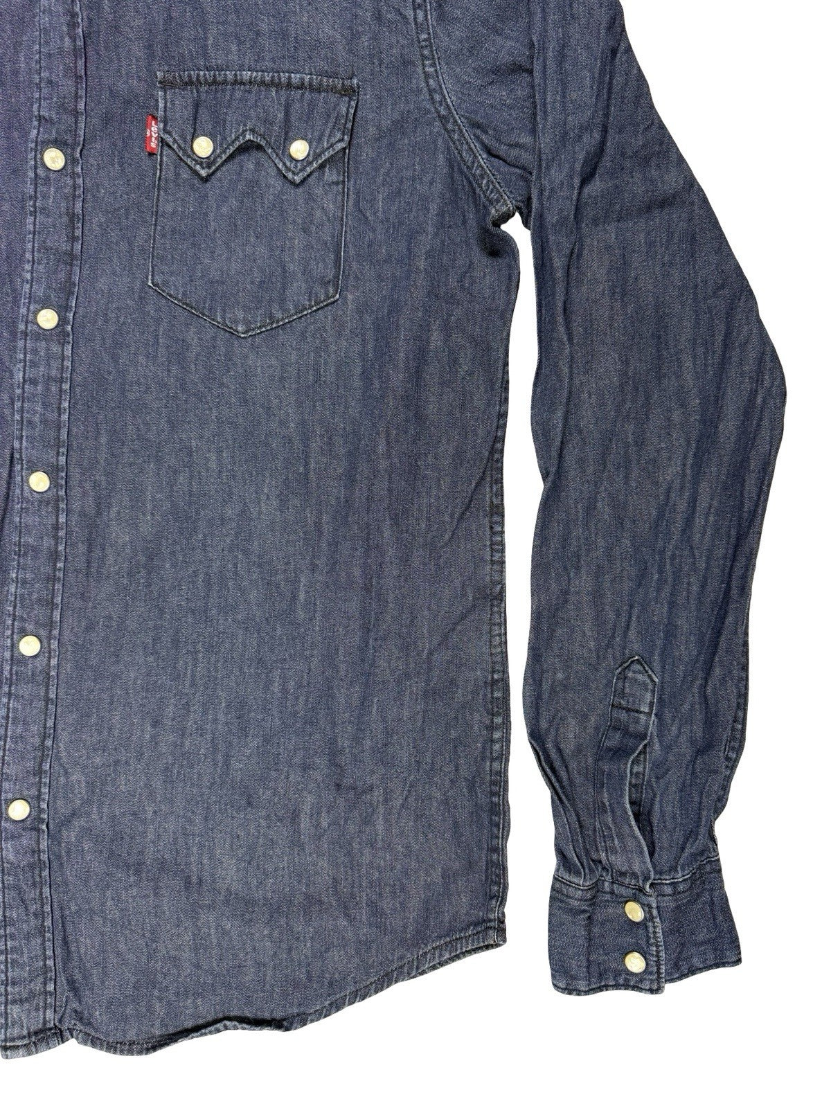 Levi's Blue Pearl Snap Western Denim Shirt Large