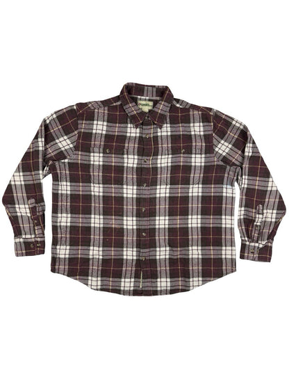 Gander Mountain Red Plaid Cotton Flannel Heavyweight Shirt XL