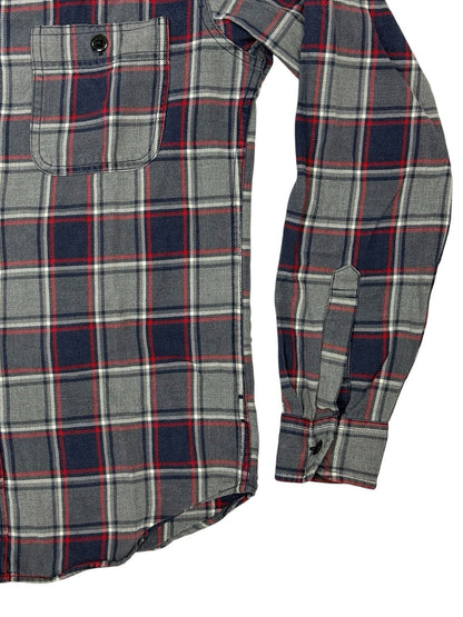 J Crew Retro Blue Plaid Slim Fit Collared Shirt Small