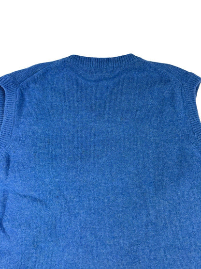 Gleneagles of Scotland Blue Wool Knit Golf Vest Medium