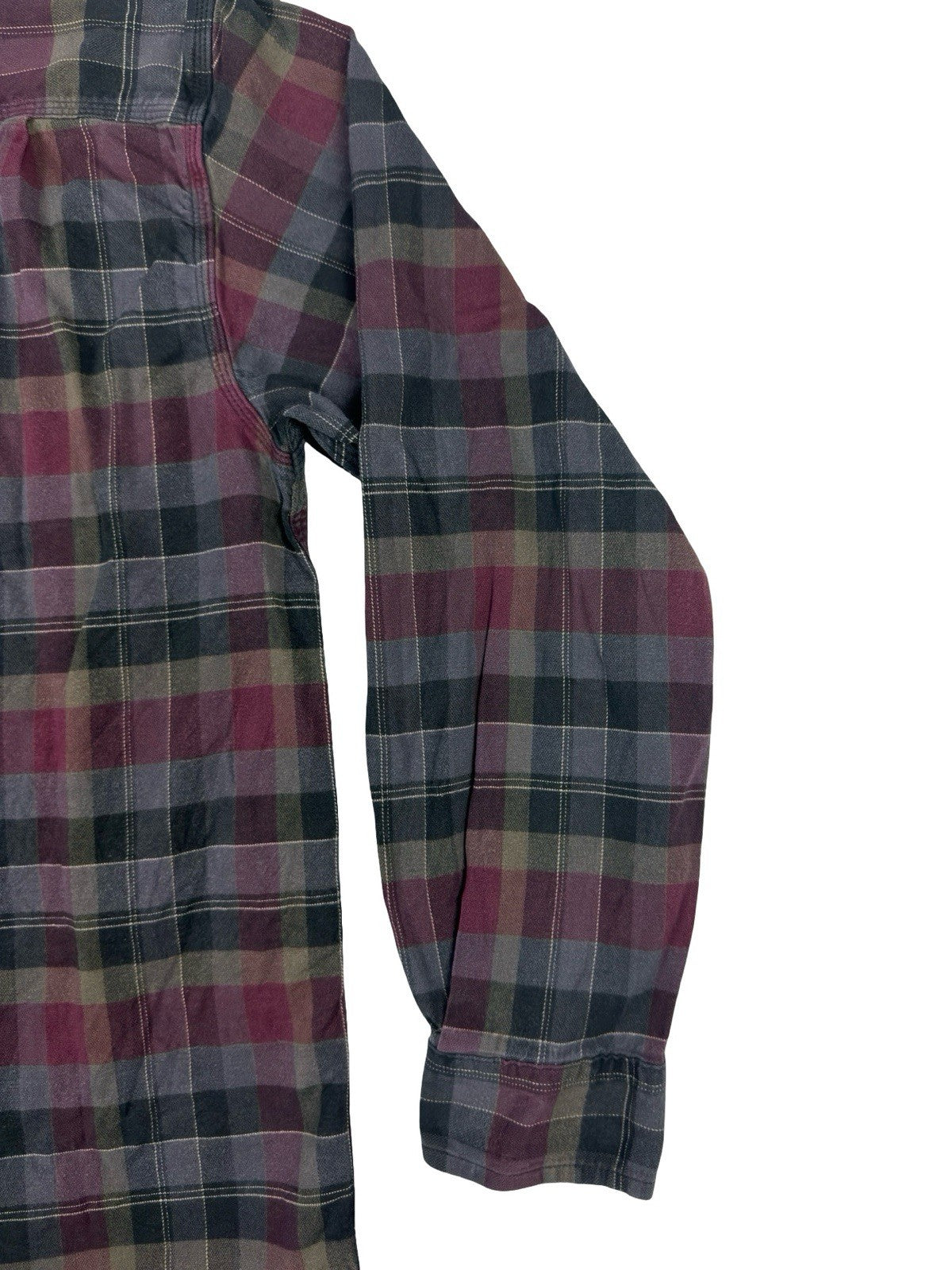 Carhartt Rugged Flex Relaxed Fit Purple Plaid Flannel Shirt Large