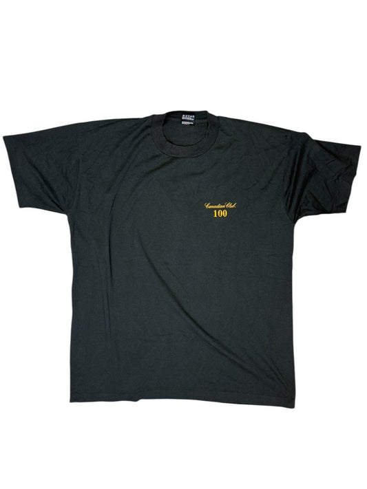 Fruit of the Loom Retro Canadian Club 100 Whiskey Black Top XL