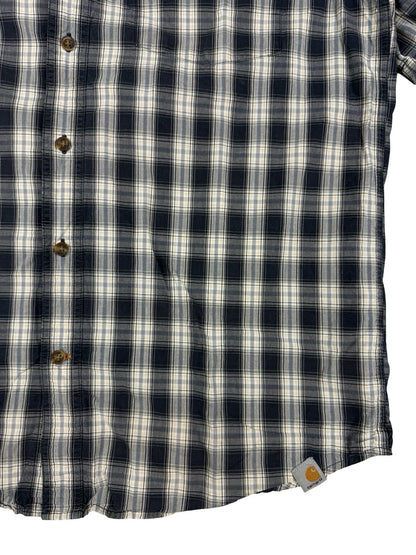 Carhartt Relaxed Fit Blue Plaid Short Sleeve Button Shirt Large