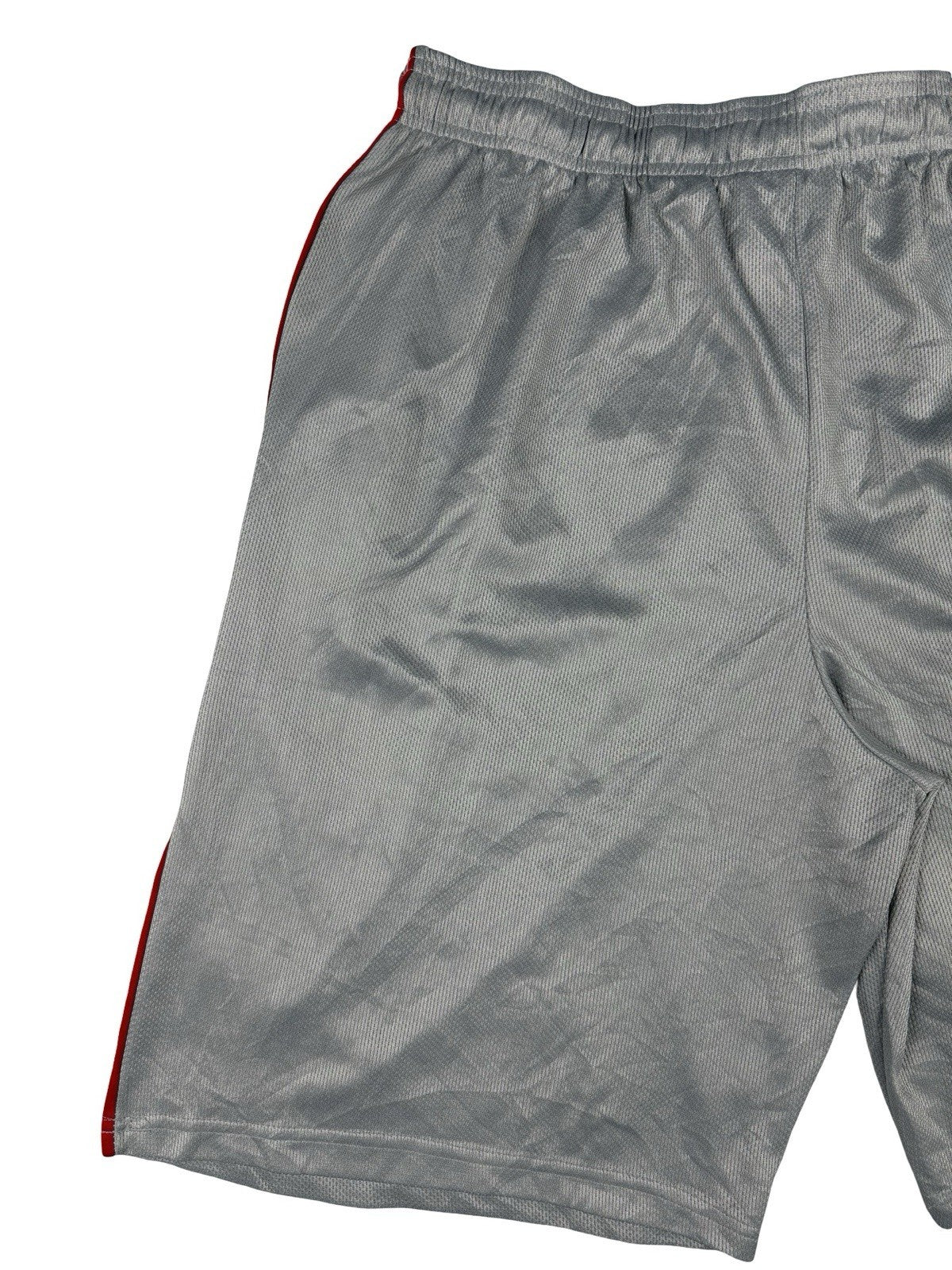 Champion Grey Polyester Spell Out Logo Basketball Sport Shorts Large