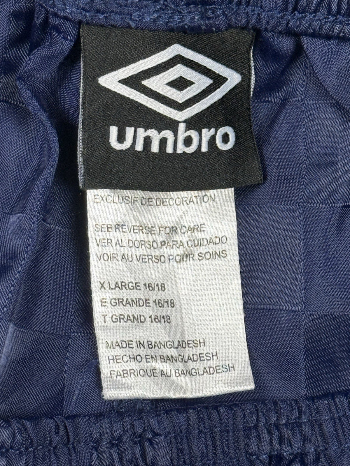 Umbro Blue Checker Nylon Sport Shorts Youth XL (16-18) Men's Medium