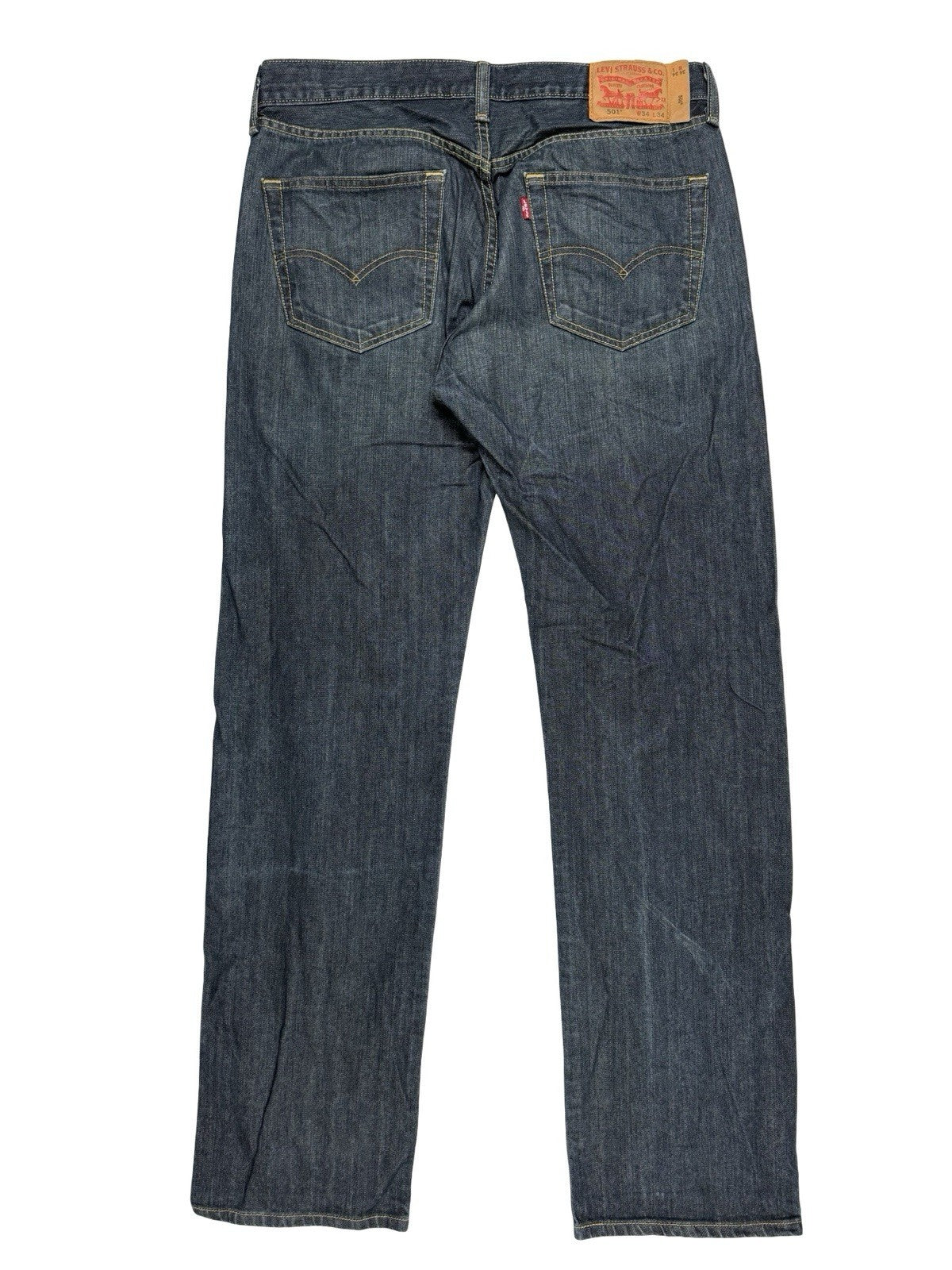 Levi's 501 Dark Blue Straight Leg Denim Jeans 34W 34L