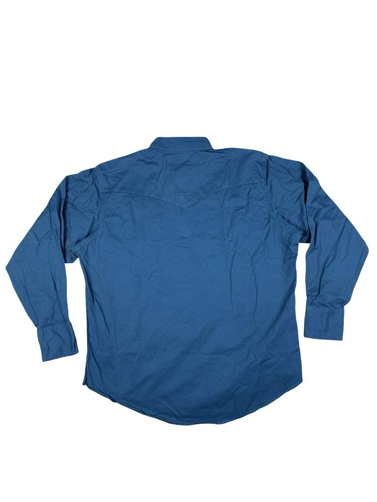 Wrangler Teal Blue Cowboy Cut Western Snap Twill Shirt XL