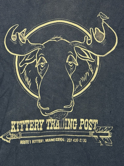Vintage Blue Kittery Trading Post Funny Novelty Cotton Americana Top XL