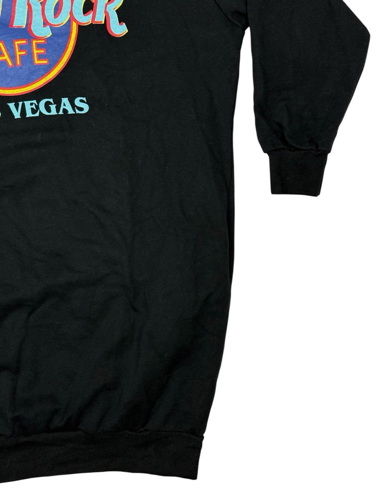 Hard Rock Cafe Retro Las Vegas Black Longline Jumper Medium
