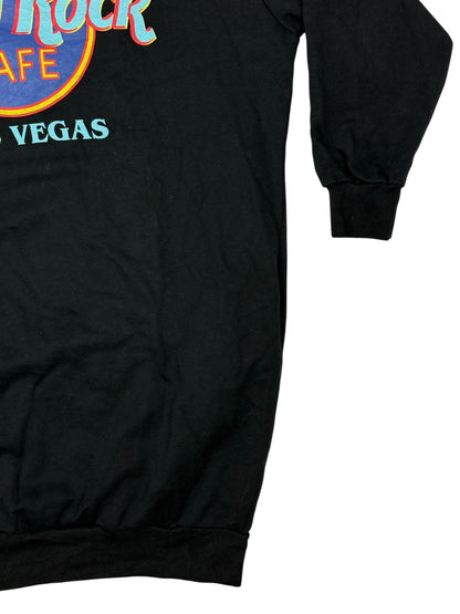 Hard Rock Cafe Retro Las Vegas Black Longline Jumper Medium