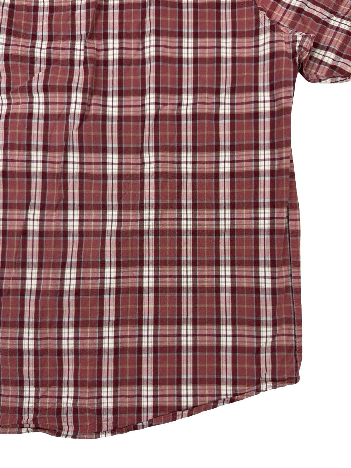 Carhartt Retro Red Plaid Short Sleeve Y2K Button Cotton Shirt 2XL