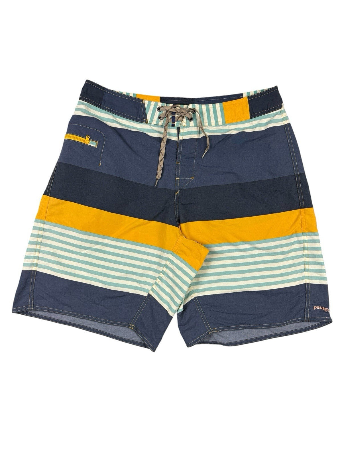 Patagonia Wavefarer Multi Colour Striped Swim Board Shorts Large 35W