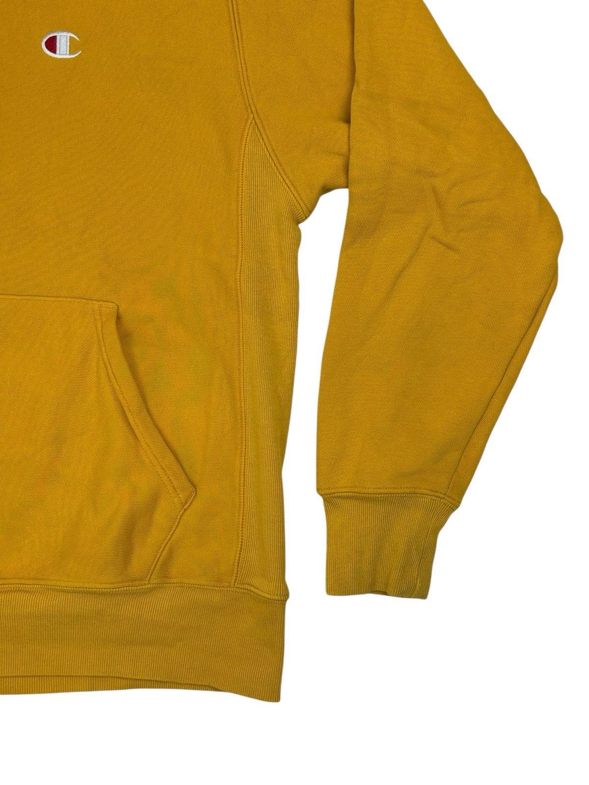 Champion Yellow Reverse Weave Heavyweight Hoodie Medium