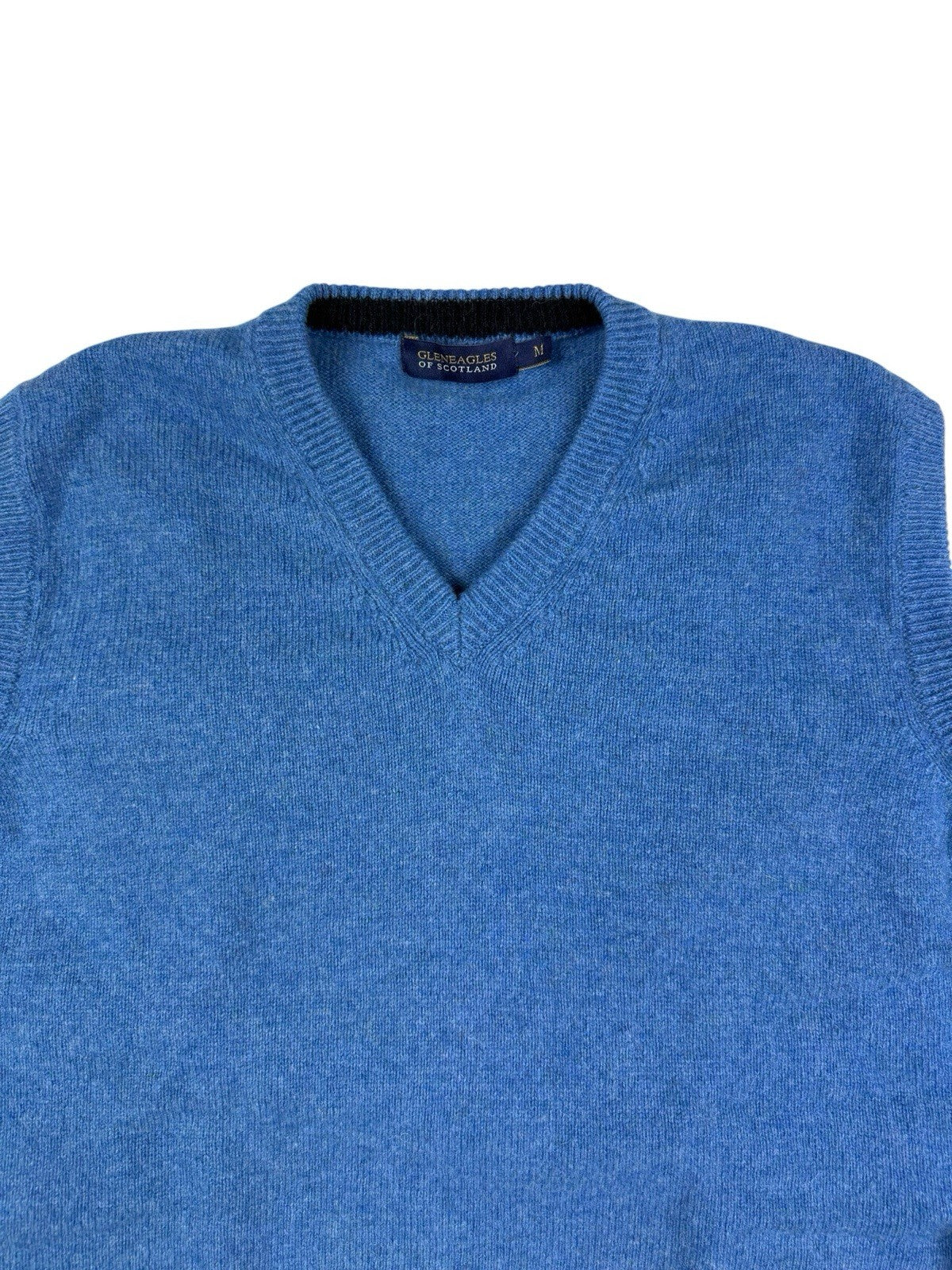 Gleneagles of Scotland Blue Wool Knit Golf Vest Medium
