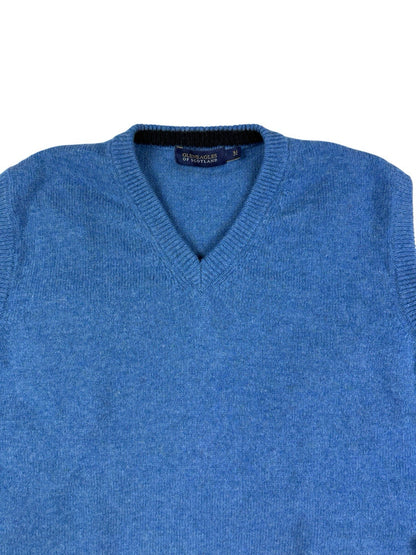 Gleneagles of Scotland Blue Wool Knit Golf Vest Medium