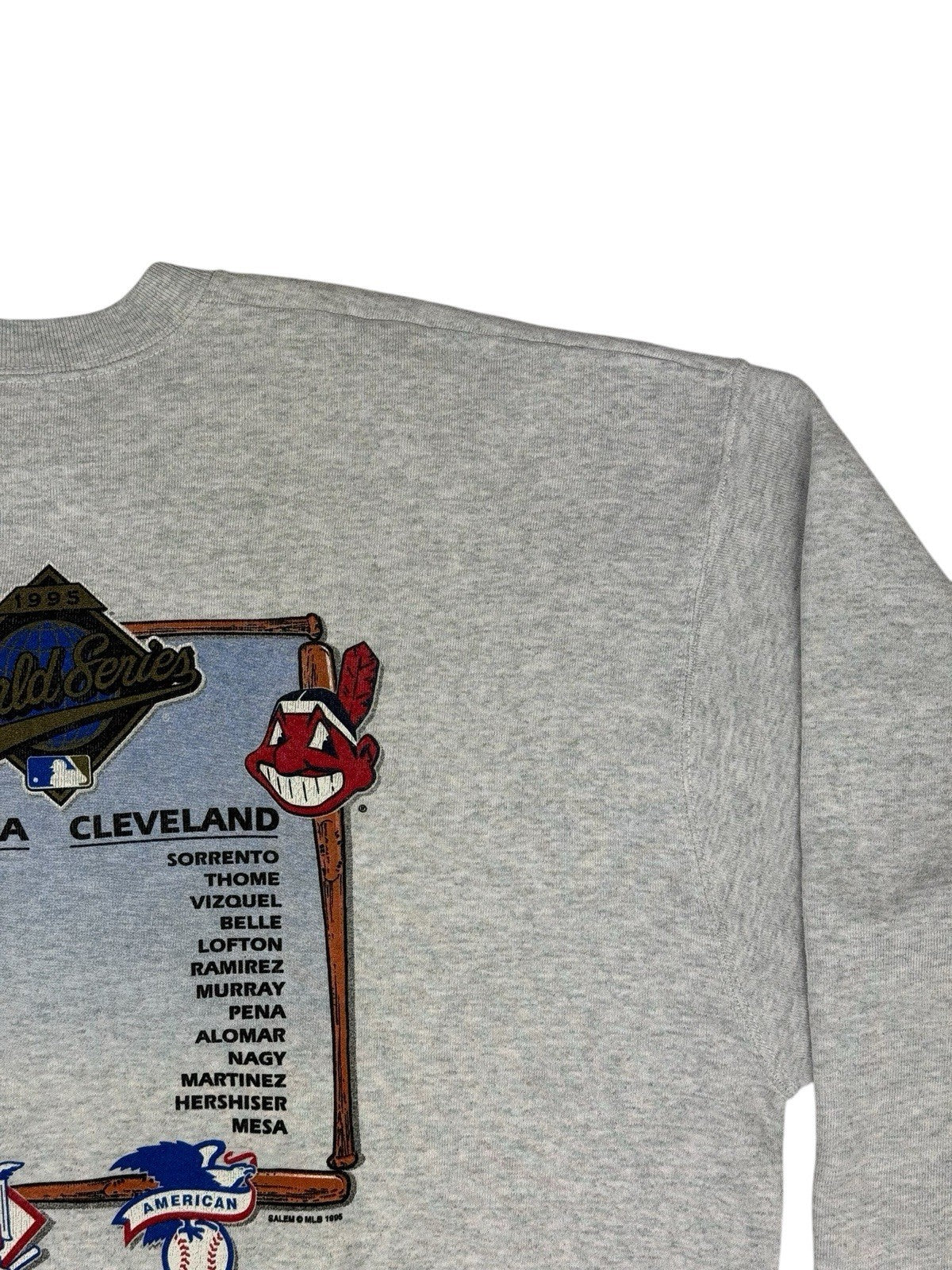 MLB Grey World Series 1995 Atlanta Braves Cleveland Indians Jumper XL