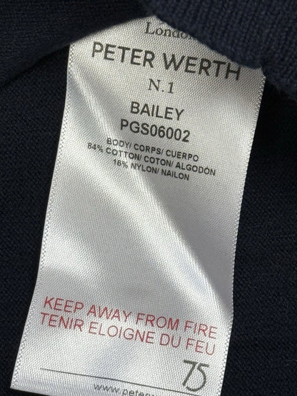 Peter Werth Blue Cotton Bailey Jumper Medium