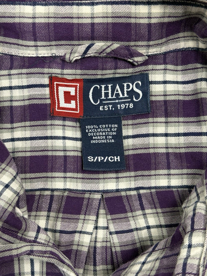 Chaps Purple Plaid Cotton Shirt Small