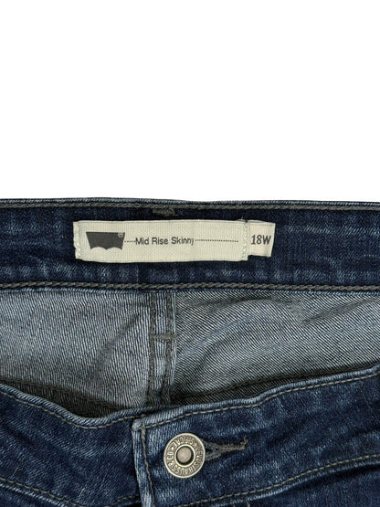 Levi's Blue Mid Rise Skinny Denim Jeans 38W 30L
