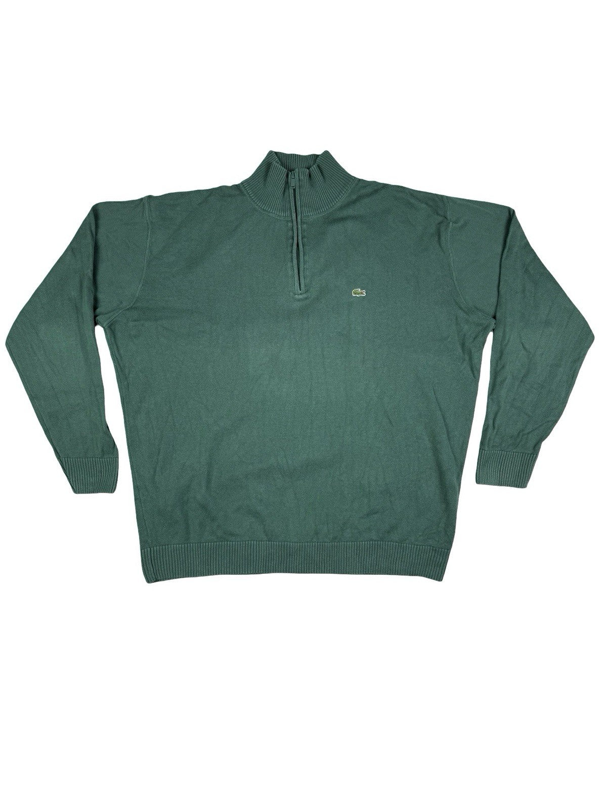 Lacoste Green 1/4 Zip Pullover Jumper Sweater 2XL
