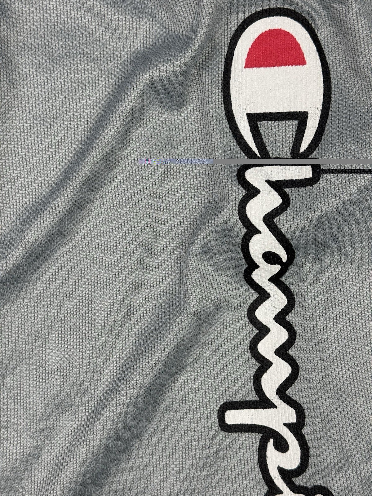 Champion Grey Polyester Spell Out Logo Basketball Sport Shorts Large