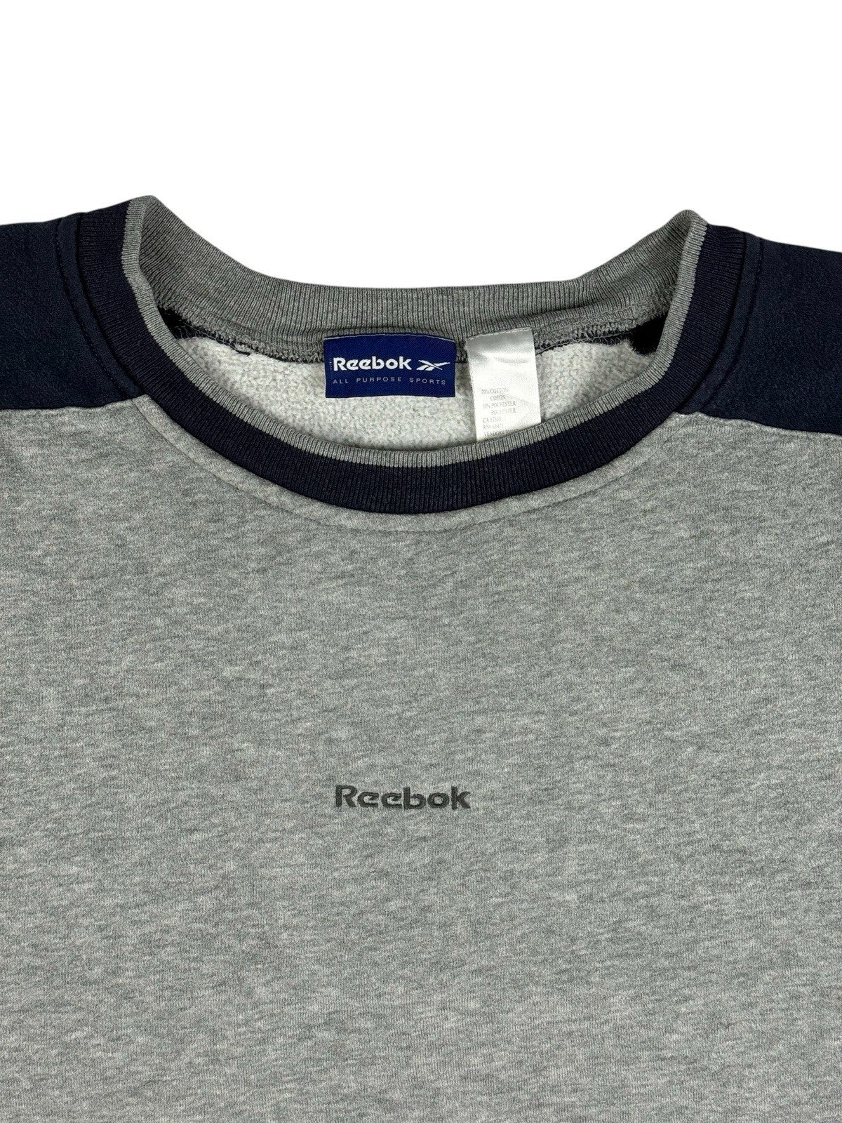 Reebok Retro Grey Embroidered Jumper 2XL