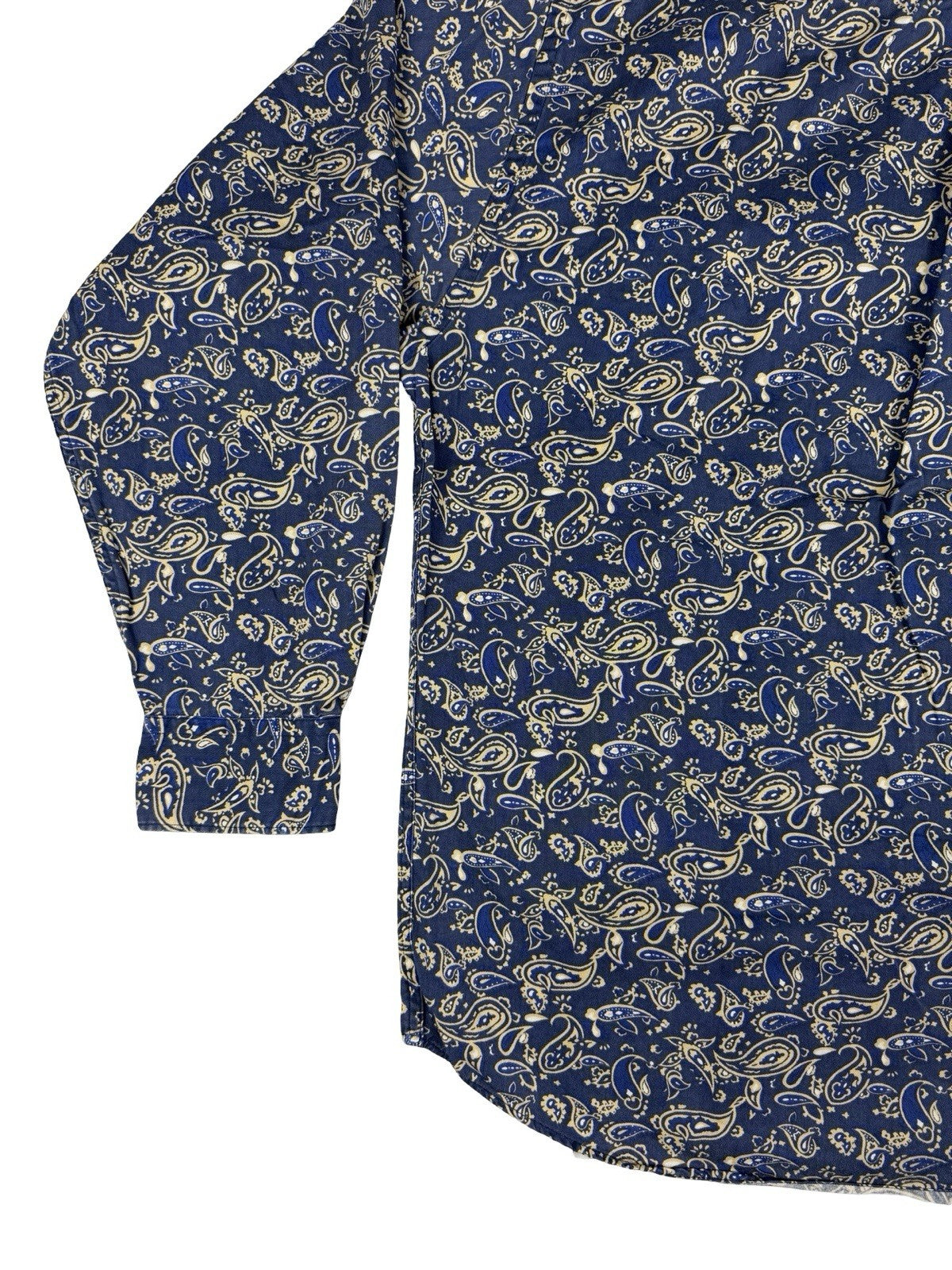 Club Room Retro Blue Cotton Paisley Shirt XL