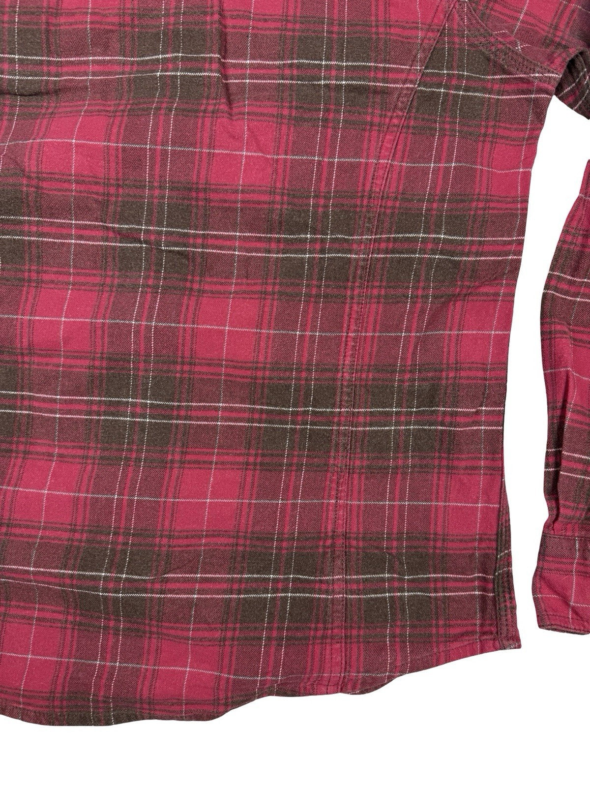 Carhartt Red Plaid Flannel Button Stretch Shirt Womens Small