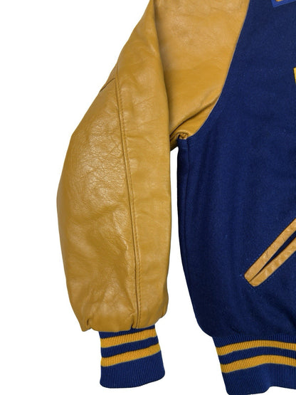 Vtg Grand Sporting Goods Blue USA High School Football Letterman Jacket Large