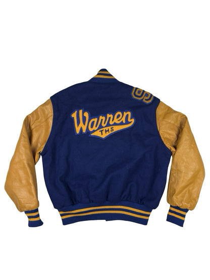 Vtg Grand Sporting Goods Blue USA High School Football Letterman Jacket Large